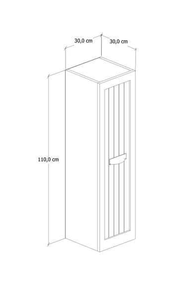 %100 MDF - 30 cm Aren Boy Dolabı - Resim 5