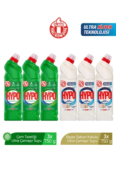 ULTRA ÇAMAŞIR SUYU 3 ÇAM VE 3 BEYAZ SABUN 750 GR X 6 ADET ürün görseli 1