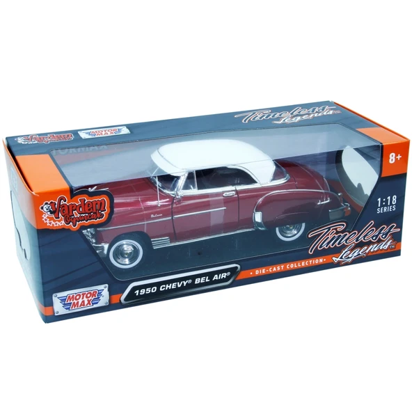 Vardem 1:18 1950 Chevy Bel Aır Araba Kırmızı MM-73111 ürün görseli 1
