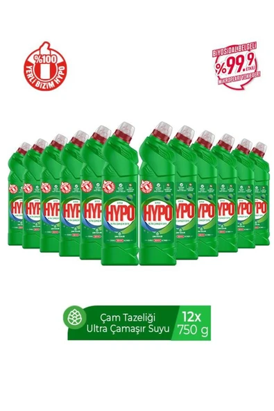 ULTRA ÇAMAŞIR SUYU ÇAM TAZELİĞİ 750 GR x 12 ADET ürün görseli 1