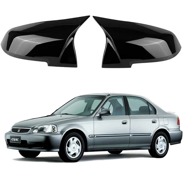 Honda Civic 96-200 Araca Özel Batman Yarasa Ayna Kapağı Pianoblack ürün görseli 1