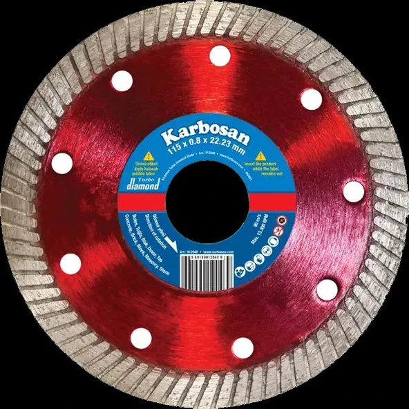 KARBOSAN 115x0.8x22.23 İNCE TURBO ELMAS KESİCİ NORMAL - 912048 ürün görseli 1