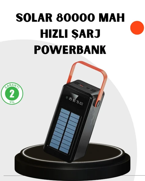 Powerbank Hızlı Şarj Solar Güneş Enerjili Çok Girişli ürün görseli 1