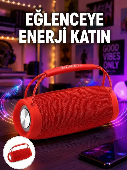 Derin Baslı Çift Hoparlörlü Taşınabilir Kablosuz Hoparlör ürün görseli 1