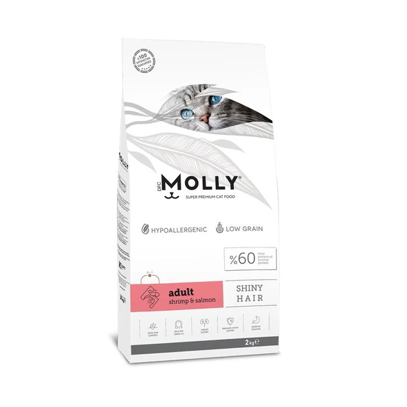 Molly Yetişkin Kedi Maması Karidesli & Somonlu 2 Kg ürün görseli 1