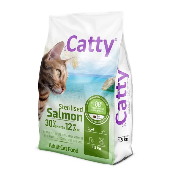 Catty Kısırlaştırılmış Kedi Maması Somonlu 1,5 Kg ürün görseli 1