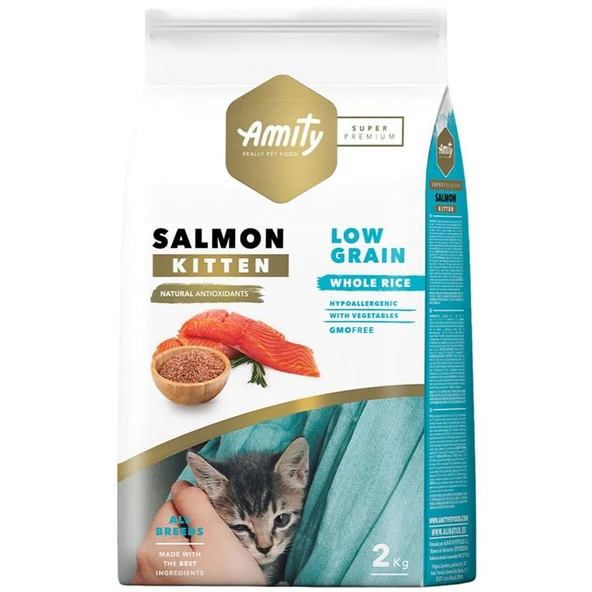 Amity Super Premium Somonlu Düşük Tahıllı Yavru Kedi Maması 2 Kg ürün görseli 1