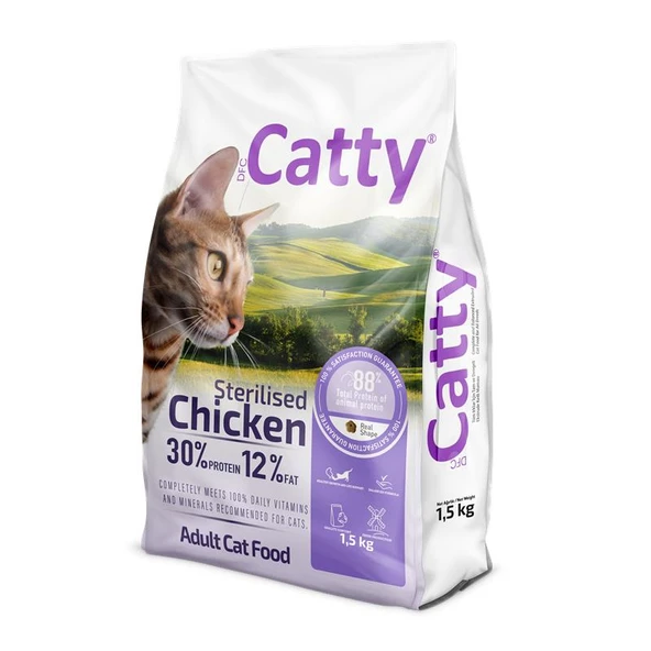 Catty Kısırlaştırılmış Kedi Maması Tavuklu 1,5 Kg ürün görseli 1