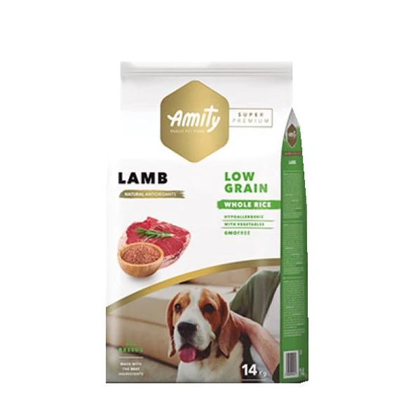 Amity Super Premium Kuzu Etli Düşük Tahıllı Yetişkin Köpek Maması 14 Kg ürün görseli 1