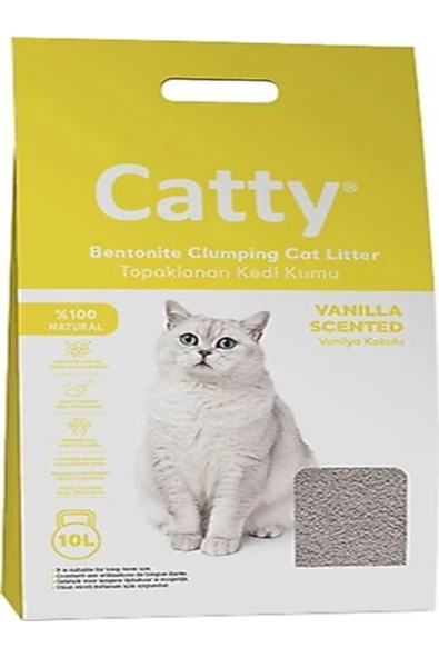 Catty Vaniya Kokulu Bentonit Topaklaşan Kedi Kumu 10lt ürün görseli 1