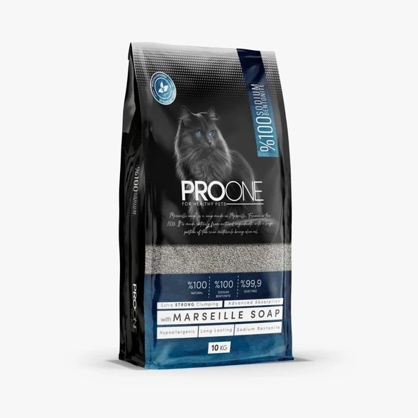 Pro One HypoAllergenic Marsilya Sabunu Kokulu İnce Taneli Sodyum Bentonit Kedi Kumu 10 Kg ürün görseli 1