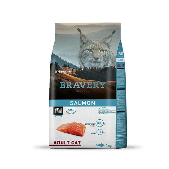 Bravery Tahılsız Somonlu Yetişkin Kedi Maması 2 Kg ürün görseli 1