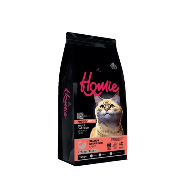Homie Special Düşük Tahıllı Somonlu Kısırlaştırılmış Yetişkin Kedi Maması 12 Kg ürün görseli 1