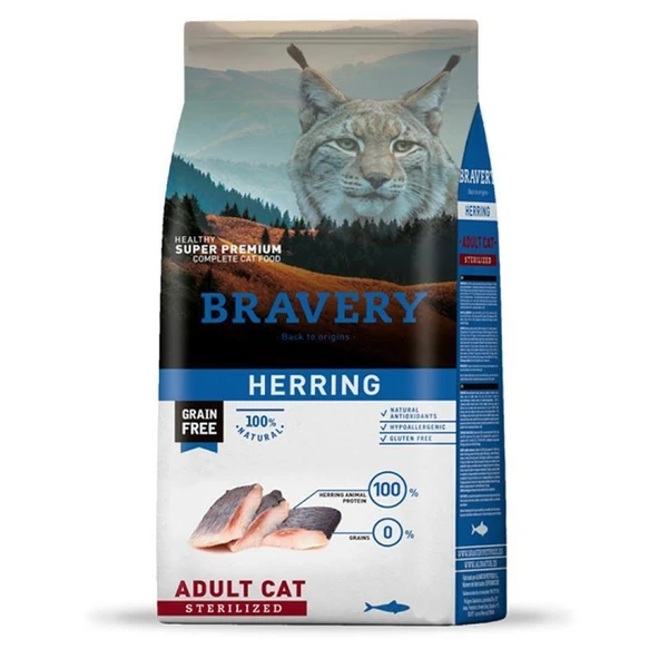 Bravery Tahılsız Ringa Balıklı Kısırlaştırılmış Yetişkin Kedi Maması 2 Kg ürün görseli 1
