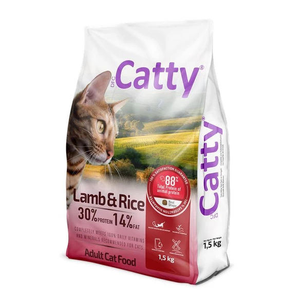 Catty Yetişkin Kedi Maması Kuzulu & Pirinçli 1,5 Kg ürün görseli 1