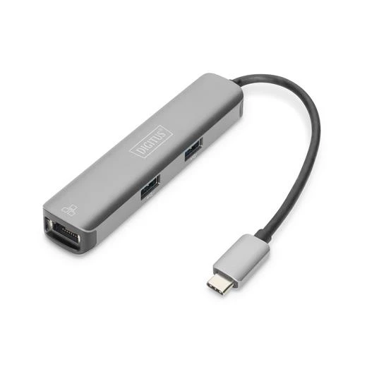 Type-C to HDMI USB 3.0 RJ45 Dönüştürücü Digitus ürün görseli 1