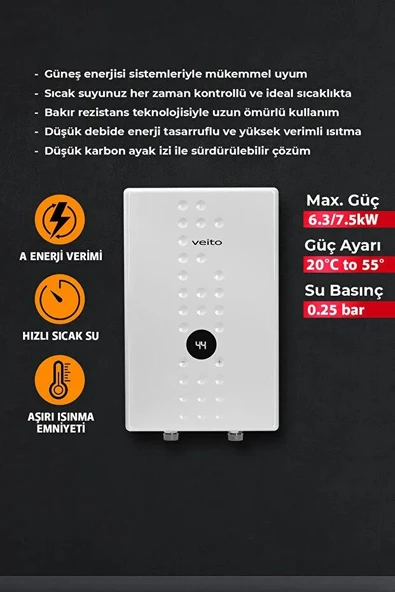 Veito Flow E 9 9000 W Ani Su Isıtıcı - Resim 2