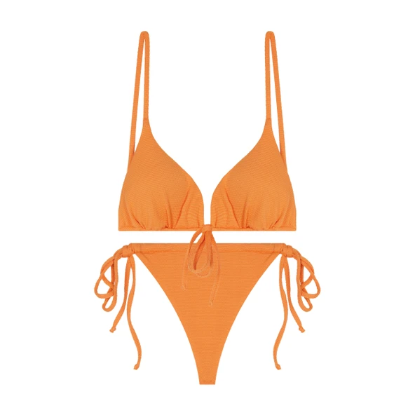İpli Üçgen Dokulu Bikini  Takımı ürün görseli 1