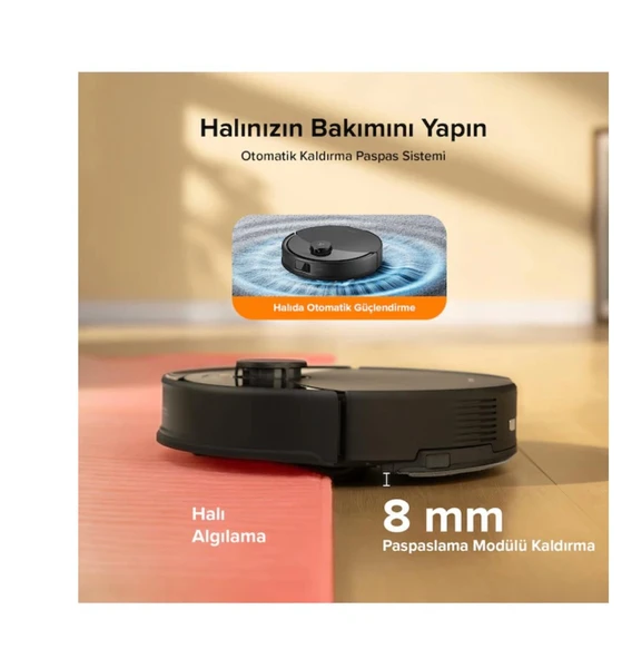 Roborock Q8 Max Pro Plus Akıllı Robot Süpürge Siyah - Resim 5