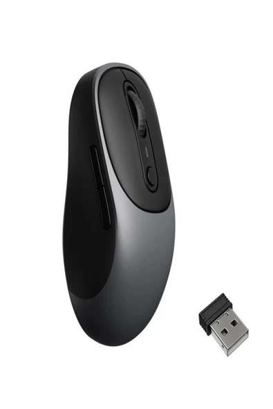 Keychron Kablosuz Fare,2400 DPI Sessiz Tıklamalar,2,4 GHz/Bluetooth 5.2/Kablolu,Dizüstü Bilgisayar/Mac/Windows Metal Gri (BM24-C61) ürün görseli 1