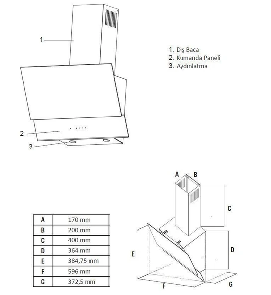 Simfer Siyah Cam Ankastre Set (Ocak + Davlumbaz) - Resim 5