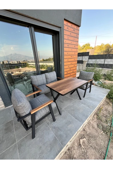 Kırlenta DUMAN POFİ 2+1+1+MASA BALKON TAKIMI BAHÇE TAKIMI MASA SETİ BAHÇE MOBİLYASI BALKON SET ürün görseli 1