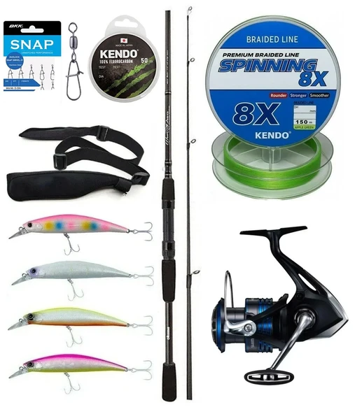Yek Outdoor Spin Olta Seti Okuma Wave Power 2,74 cm 7-30 gr 2 Parça Spin Kamışı&Shimano Makina Nexave 4000 FI ürün görseli 1