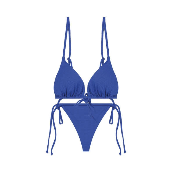 İpli Üçgen Dokulu Bikini  Takımı - Resim 2