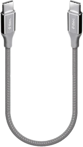 Ttec AlumiCable USB-C - USB-C 30cm 65W PD/QC Hızlı Şarj/Data Kablosu Uzay Grisi 2DK50UG ürün görseli 1