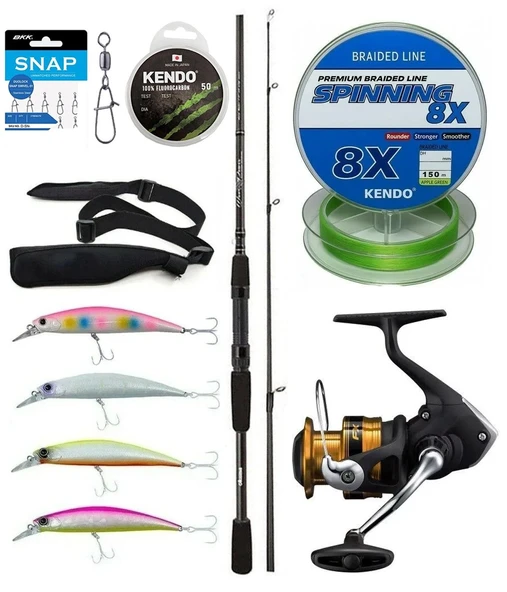 Yek Outdoor Spin Olta Seti Okuma Wave Power 2.44 cm 15-40 gr 2 Parça Spin Kamışı&Shimano Makina FX 4000 FC ürün görseli 1