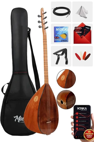 Yonka B-141K Kısa Sap Karaağaç Gövde Kaliteli Gürgen Sap Saz Bağlama Seti ürün görseli 1