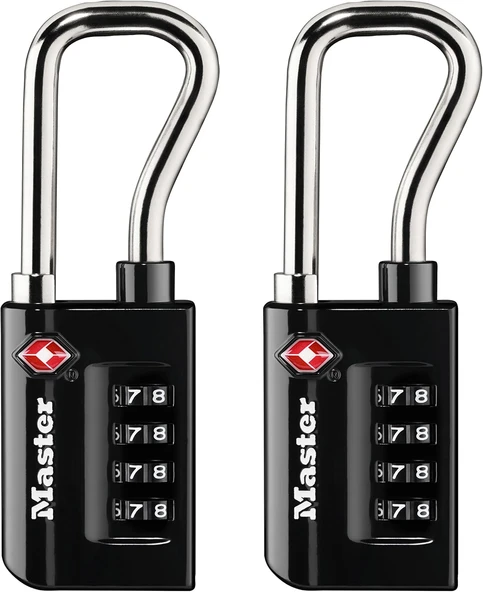 Master Lock Tsa Kabul Görmüş Bagaj Kilidi Sayısal 2'Li Paket, Siyah ürün görseli 1