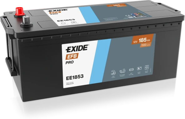 Exıde EE1853 12V 185Ah 1100A Start Stop Efb Ağır Vasıta Aküsü (Üretim Tarihi:2025) ürün görseli 1