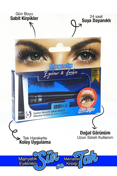 MARA MIKNATISLI EYELINER& KIRPIK ORTA YOGUN / MAGNETİC EYELASHES&EYELINER MEDIUM INTENSE ürün görseli 1