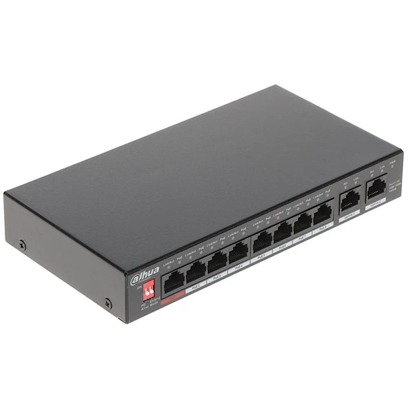 DAHUA 8port 90w PFS3010-8GT-96 GIGABIT 2-Uplink Yönetilemez FULL POE SWITCH ürün görseli 1