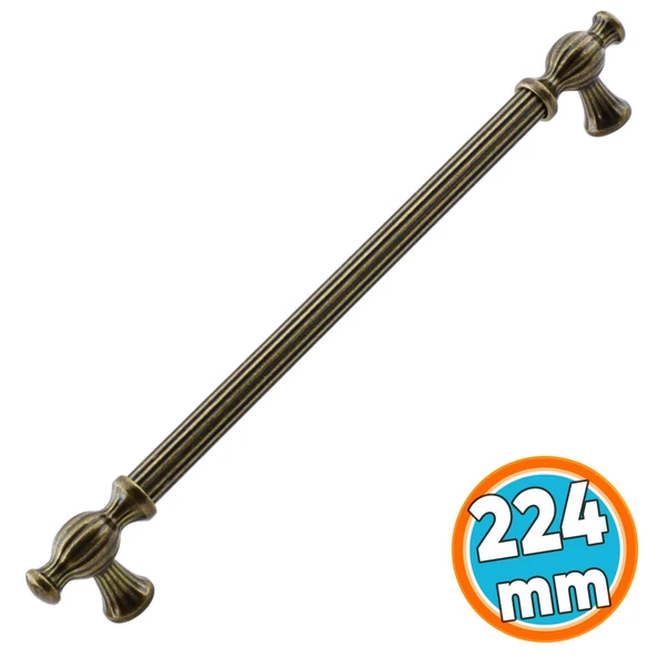 Mobilya Mutfak Çekmece Dolap Kulpu Kulbu Kulpları Eskitme Antik Sarı (224 mm-22.4 cm) Metal ürün görseli 1