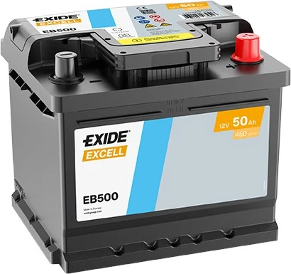 Exide EB500 12V 50Ah 450A Excell Standart Akü (Üretim Tarihi:2025) ürün görseli 1