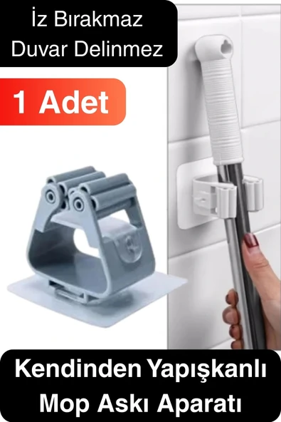 1 Adet Güçlü Tutunabilen Kendinden Yapışkanlı Mop Paspas Sabitleyici Duvara Monte İz Bırakmaz Tutucu ürün görseli 1