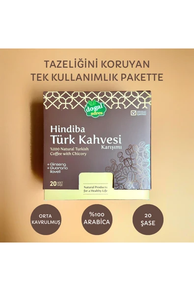 Doğal Adres Hindiba Türk Kahvesi 20 Adet Şase ( 7 gr x 20 ) ürün görseli 1