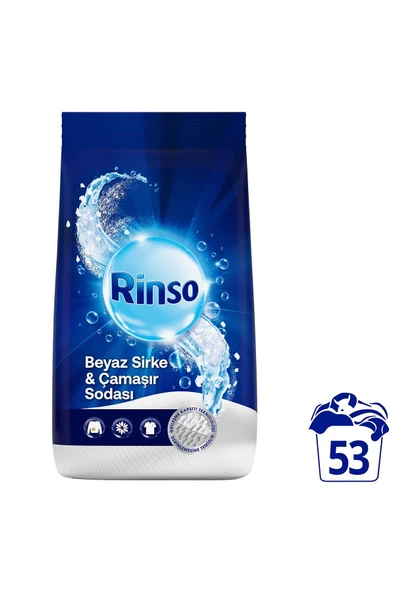 Rinso Beyaz Sirke Ve Çamaşır Sodası Beyazlar Için Toz Deterjan 8 Kg X1 ürün görseli 1