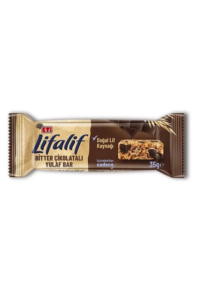 Eti LİFALİF BİTTER ÇİKOLATALI YULAFLI BAR 30G 20Lİ ürün görseli 1