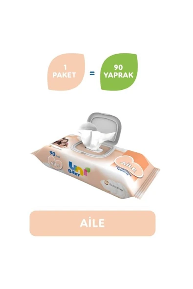 Uni Baby Aile Islak Mendil 90 Lı ürün görseli 1