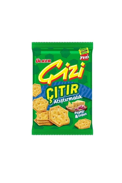 Ülker ÇİZİ ÇITIR PEYNİR SOĞANLI ATIŞTIRMALIK 40G 5Lİ ürün görseli 1