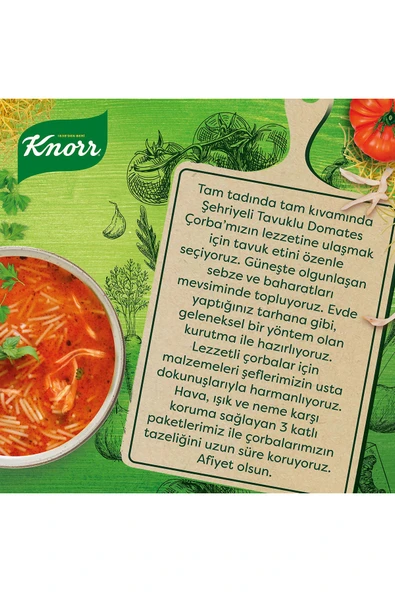 Knorr Hazır Çorba Şehriyeli Tavuklu Domates Çorbası 4 Kişilik 76 Gx6 - Resim 5