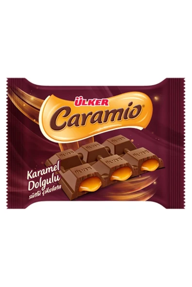 Ülker CARAMİO KARAMEL DOLGULU SÜTLÜ KARE ÇİKOLATA 55G ürün görseli 1