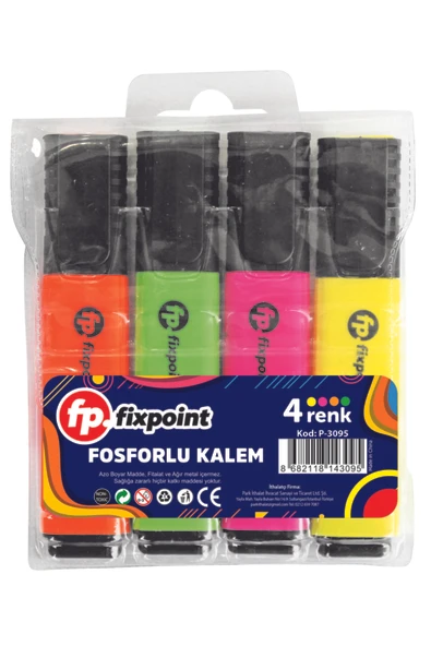 FixPoint Fosforlu Kalem 4'lü Renk ürün görseli 1