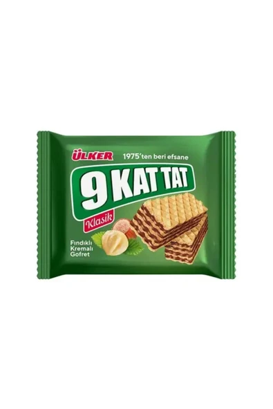 Ülker 9 KAT TAT GOFRET FINDIK KREMALI 39GRX15 ADET ürün görseli 1