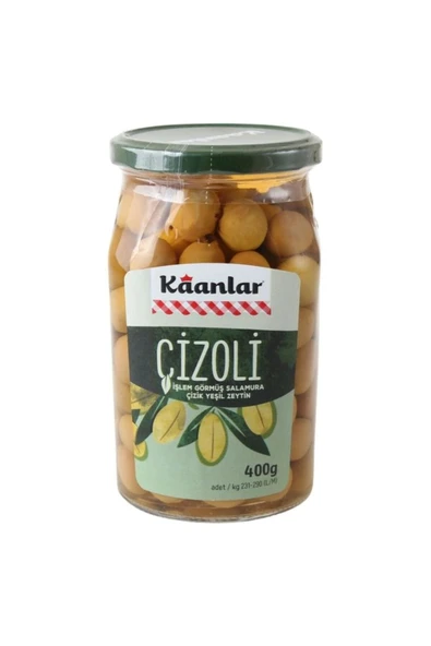 Kaanlar 400 Gr 231-290 Çizik Yeşil Zeytin (çizoli) ürün görseli 1
