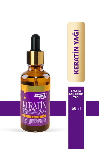 Softto Plus Saç İçin Onarıcı Etkili Keratin Yağı 50 ml ürün görseli 1
