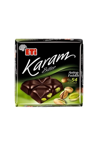 Eti Karam Çikolata Bitter Fıstıklı 60 gr ürün görseli 1